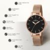Carlington Big Dial Women’s Watch with Stainless Steel Mesh Strap, Adjustable Clasp and Water Resistant Body(Silver/Rose Gold/Black Dial) | Rakhi Gift | Gift for Sister | Gift for Girls - Image 5